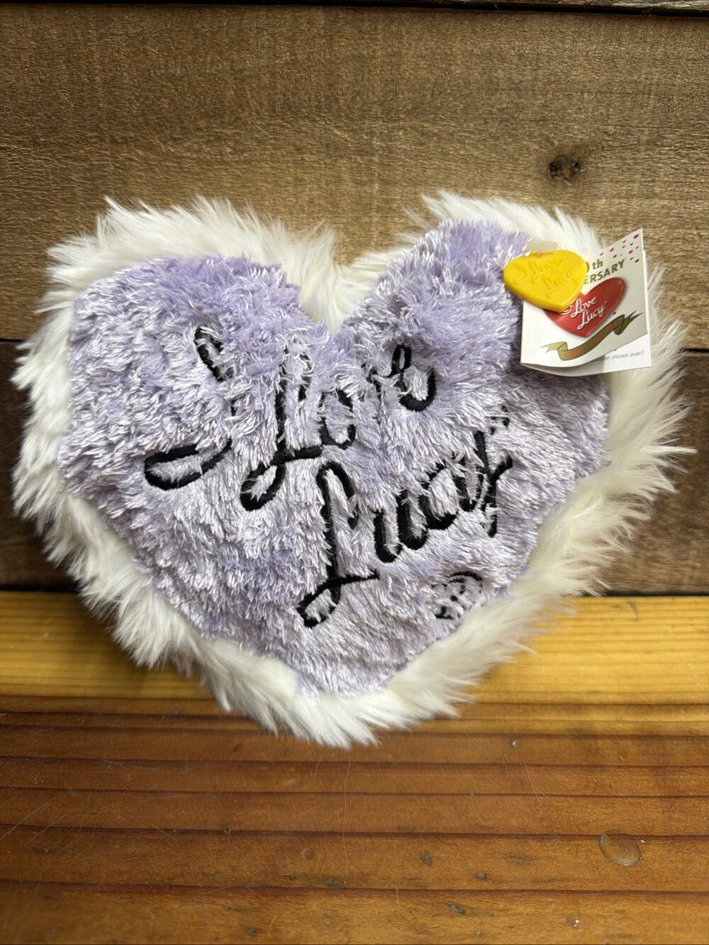 I Love Lucy Limited Edition 50th Anniversary Purple Heart Furry Pillow w/Zipper